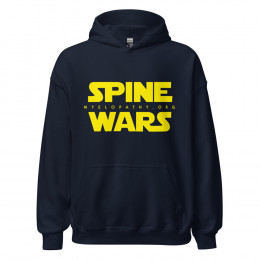 Spine Wars yellow text  myelopathy.org Unisex Hoodie
