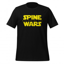 Spine Wars yellow text  myelopathy.org Short-Sleeve Unisex T-Shirt