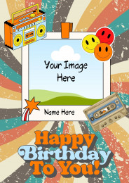 Personalised Retro Birthday Card With Photo & Name