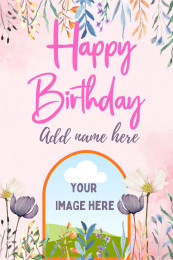 Personalised Pink Birthday Card With Photo & Name