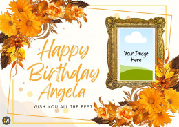Personalised Flower And Frame Birthday Card With Photo & Name