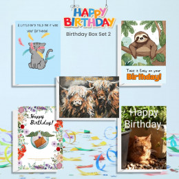 10 Birthday Card Pack With 5 Designs - Set 2