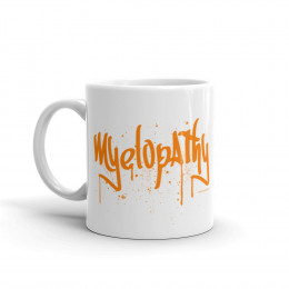 Myelopathy  Graffiti text in orange Mug