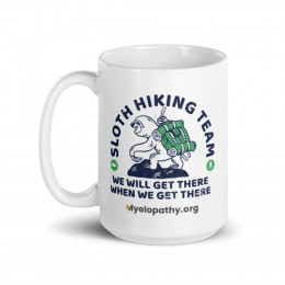 Sloth Hiking Team White glossy mug